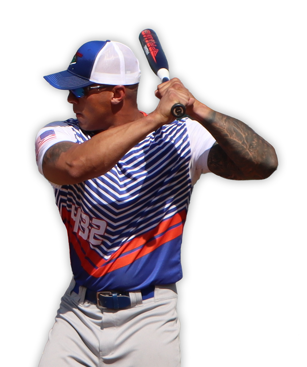 Softball player batting